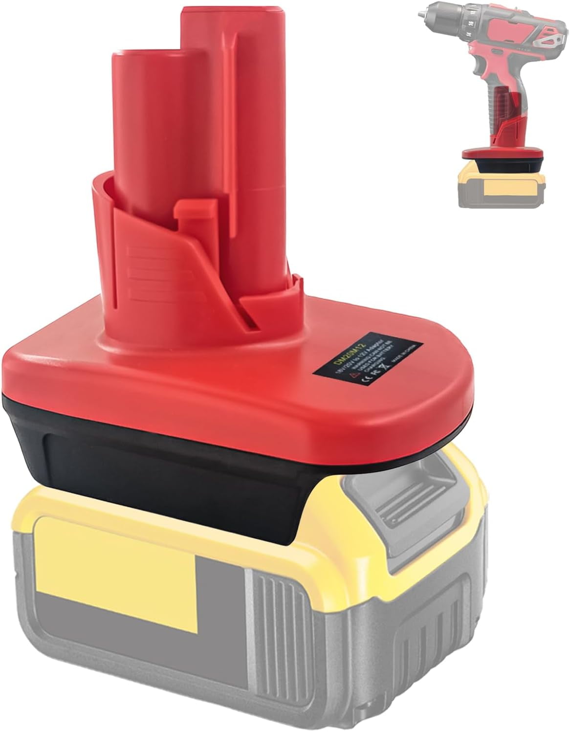 Adapter for De*Walt 20V to M12 12V Converter, for Mil*wau*kee M18 18V Li-on Battery Convert to for Mil*wau*kee M12 12V Battery Power Tools