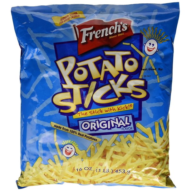 12 PACKS French's Potato Sticks 16 Ounce Pouch