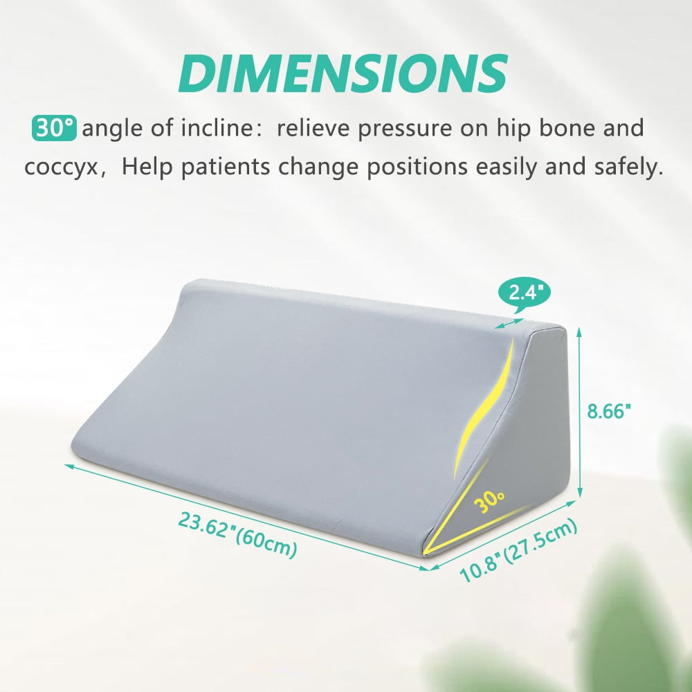 Wedge Support Pillow for Bed – Comfortable Positioning Cushion for Elderly, Post-Surgery Recovery, and Bedridden Users, Non-Slip Design with Waterproof Cover