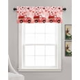thumbnail image 3 of Valentine's Red Truck Linen Curtain Valance for Bedroom/Bathroom/Kitchen/Office/Living/Dining Room Windows,Romantic Gnomes Love Rose Rod Pocket Topper Drapes Decorative Cafe Drapery Panel 42x18, 3 of 6