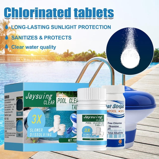 Juego de dispensador de cloro para tabletas efervescentes para piscina, herramientas limpiadoras multifuncionales