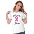 thumbnail image 4 of Hope Faith love Breast Cancer Ribbon Womens Slim Fit Graphic Tee Brisco Brands L, 4 of 5