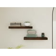 thumbnail image 3 of Mainstays Walnut 16.5" Wood Floating Shelves, Set of 2, 3 of 7