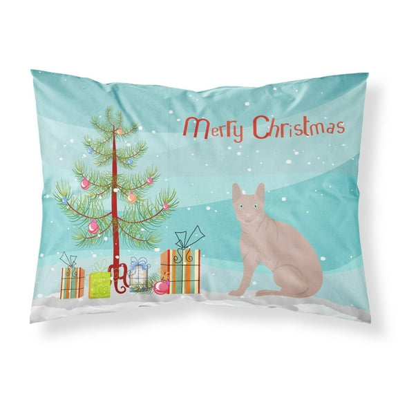 Don Sphynx Cat Merry Christmas Fabric Standard Pillowcase