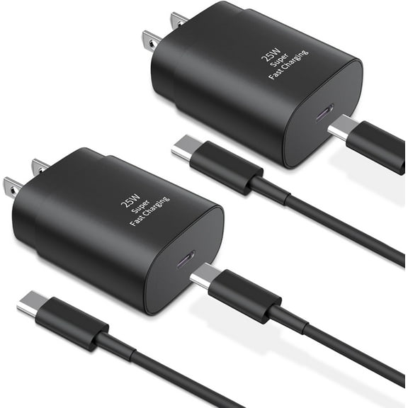 Super Fast Charger Type C,25W USB C Wall Charger Fast Charging for Samsung Galaxy S23 Ultra/S23/S23 /S22/S22 Ultra/S22 /S21 Ultra/S20 Ultra/Note 20/Note 10/Z Fold 3 with 6.6FT C Charger Cable 2pack