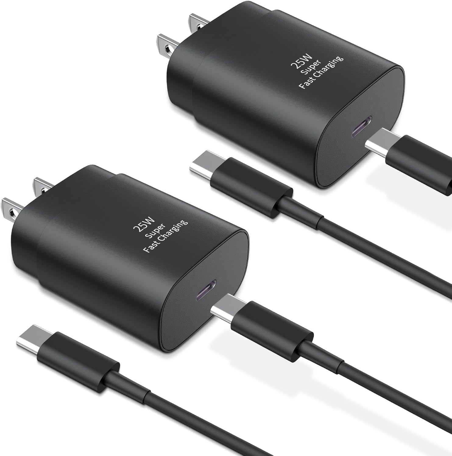 Super Fast Charger Type C,25W USB C Wall Charger Fast Charging for Samsung Galaxy S23 Ultra/S23/S23+/S22/S22 Ultra/S22+/S21 Ultra/S20 Ultra/Note 20/Note 10/Z Fold 3 with 6.6FT C Charger Cable 2pack