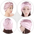 thumbnail image 3 of MasteelfCA 2Pcs Satin Nightcaps Beauty Hair Hats Shower Hats Sleeping Hats (Assorted Color), 3 of 7