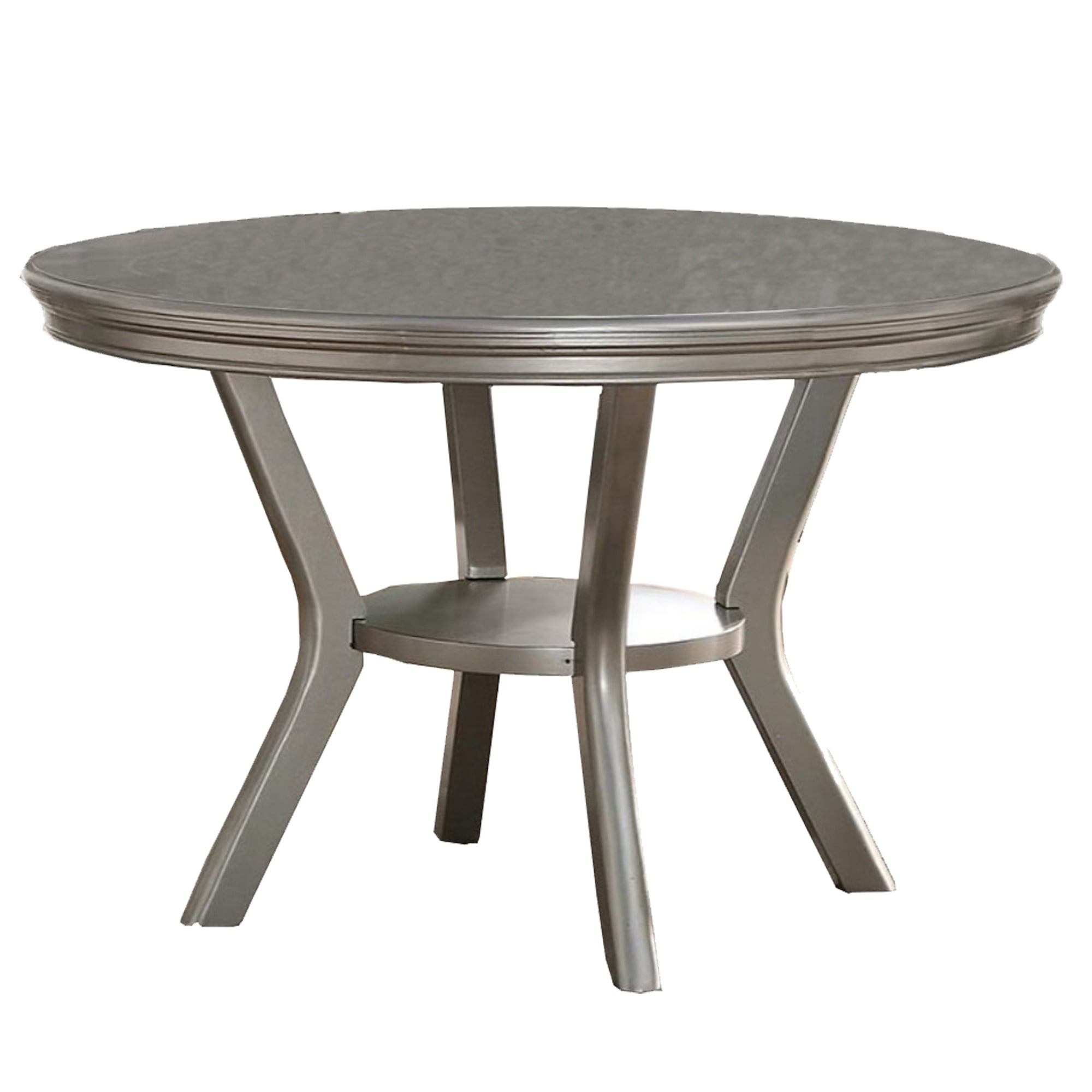 Rubber Wood Round Dining Table With Bottom Shelf S