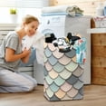 thumbnail image 5 of Yayeee Freestanding Laundry Hamper with Handle Collapsible Large Storage Basket for Clothes, Green Art Pattern, 5 of 7