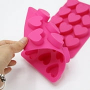 Herbher Pink Heart Shape Silicone Molds Set of 2 With 24 Cavities