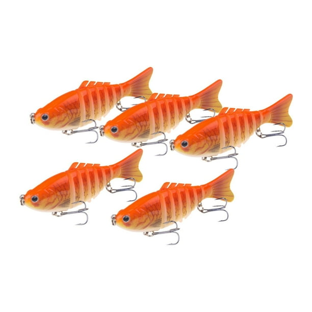 5 piezas señuelos de pesca Swimbaits Luros de natación realistas Multi articulados para truchas accesorios de pesca de lubina de salmón azul