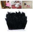 thumbnail image 3 of 2M Rooster Hackle Feather Fringe Trim Ribbon Ribbon Feather Trims for Diy Hat Clothing Trimming Black, 3 of 9
