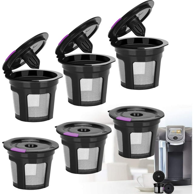 FrostHike 6 Pack Reusable K Cups for Keurig, Refillable K CUPS Coffee Filters, Stainless Mesh Reusable Coffee Pods Compatible with Keurig 1.0 or 2.0 Keurig Coffee Maker, BPA Free