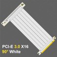 thumbnail image 1 of MZX PCI-E 4.0 3.0 X16 Riser Cable 90掳 180掳 Mount Video Graphics Card Extension Shielded Flexible GPU Cord ITX Computer Connector 90 degree 3.0 White 20cm 7.9inch, 1 of 6