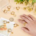 thumbnail image 3 of 8 anillos de acero inoxidable con dijes para mujer, con forma de corazón, diseño de rayo de loto, ajustables, abiertos, para dedo, joyería, 3 of 9