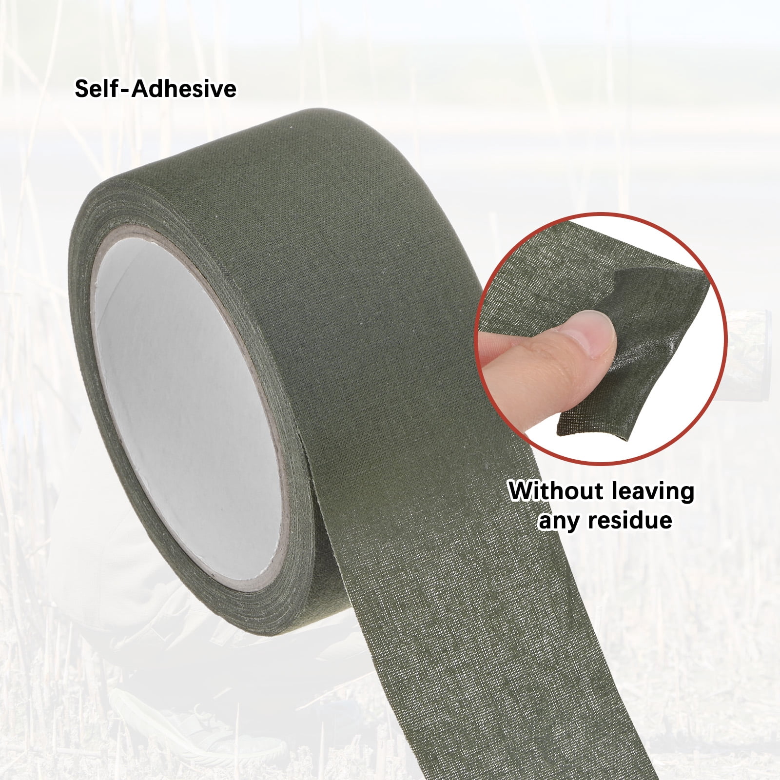Uxcell 2.0IN x 10.94Yards Camouflage Tape [2PCS] - Self Adhesive Camo Tape for Outdoor Camping & Hunting - [Army Green]