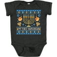 thumbnail image 3 of Inktastic My 1st Hanukkah Sweater Style Design Menorah and Dreidels Boys or Girls Baby Bodysuit, 3 of 5