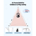 thumbnail image 3 of VEVOR Toddler Swing and Jumper, 2 in 1 Swing Set and Bouncer, Soft Cushion with Foldable A-Frame Metal Stand, Heavy-Duty Thick Ropes, Easy to Install and Store, for Indoor or Outdoor Play, Black, 3 of 9