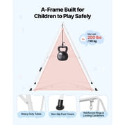 VEVOR Toddler Swing and Jumper, 2 in 1 Swing Set and Bouncer, Soft Cushion with Foldable A-Frame Metal Stand, Heavy-Duty Thick Ropes, Easy to Install and Store, for Indoor or Outdoor Play, Black