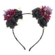 thumbnail image 1 of Aro para el cabello con flores, diadema bohemia con diseño de girasol, accesorios para tocado para adultos y niños, negro y rojo oscuro, 1 of 5
