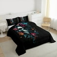 thumbnail image 3 of Manfei Gothic Skull Bedding Comforter Set,Colorful Flower Floral Twin Comforter Sets,Happy Halloween Bedding Set For Boys Girl,Microfiber Bedroom Decor Reversible,2pcs, 3 of 8