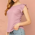 thumbnail image 2 of FAIWAD Women's Summer Ruffle Cap Sleeve Tank Tops Casual Round Neck Ribbed Knit Sleeveless Blouses, 2 of 4