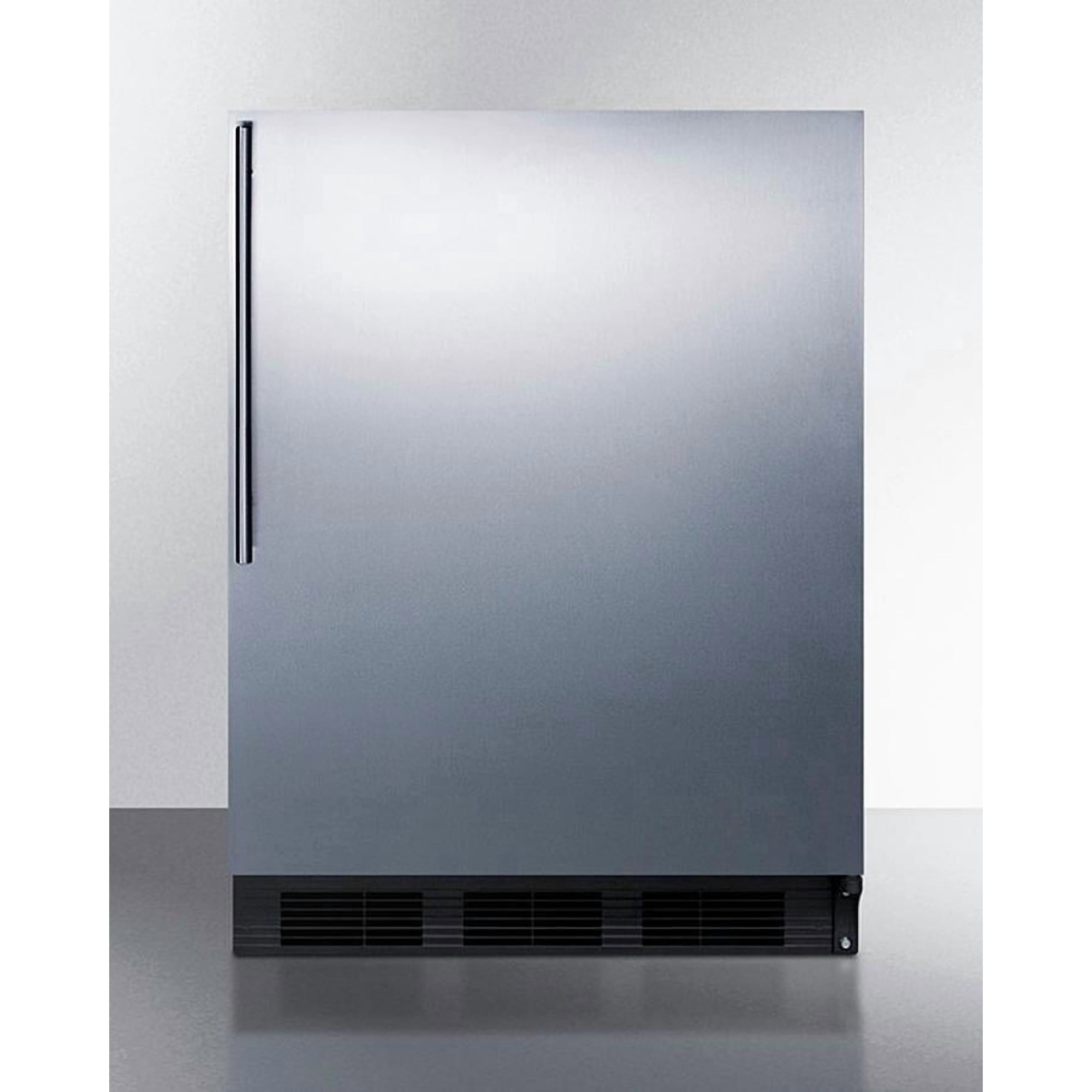 ADA compliant built-in undercounter all-refrigerator for general purpose or commercial use, auto defrost w/SS door, thin handle, and black cabinet