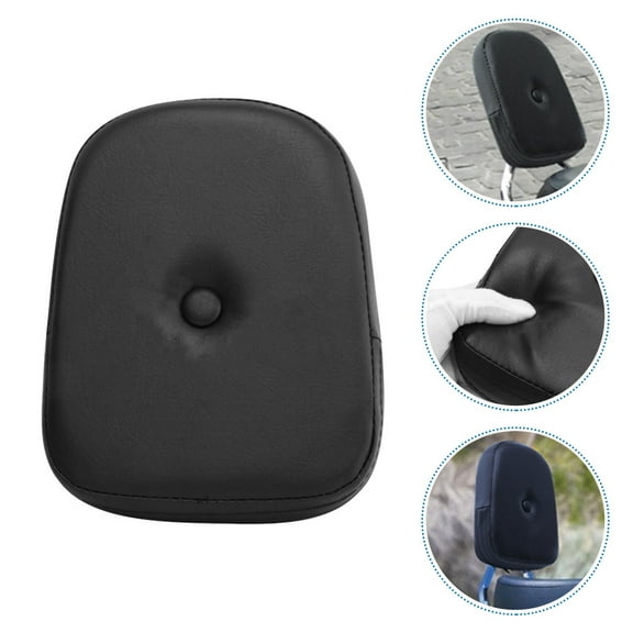 HOMOBABE 1Pcs Black Rectangular Motorcycle Backrest Cushion for Comfortable Riding 21.0X16.0X1.7In