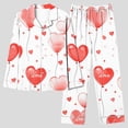 thumbnail image 5 of Jamicy Womens Pajamas Set Valentine's Day Silky Pajamas Floral Print Satin Pajama Set Long Sleeve Button Up Soft Sleepwear Cute Pj Sets, 5 of 7