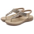 thumbnail image 3 of Sandalias de estilo bohemio para mujer Sandalias antideslizantes con purpurina a la moda para la playa de verano, 3 of 9