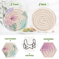 thumbnail image 6 of Hibiscus Blooms 4in Bar Coasters Set of 6 with Storage Rack Durable Heat Resistant, 6 of 7