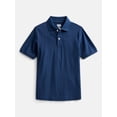 thumbnail image 2 of Wonder Nation Boys School Uniform Short Sleeve Pique Polo Shirt, 2-Pack, Size 4-18 & Husky, 2 of 3