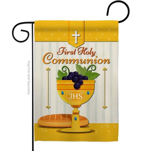 Breeze Decor G120062-BO Holy Communion Religious Faith Double-Sided Decorative Garden Flag, Multi Color