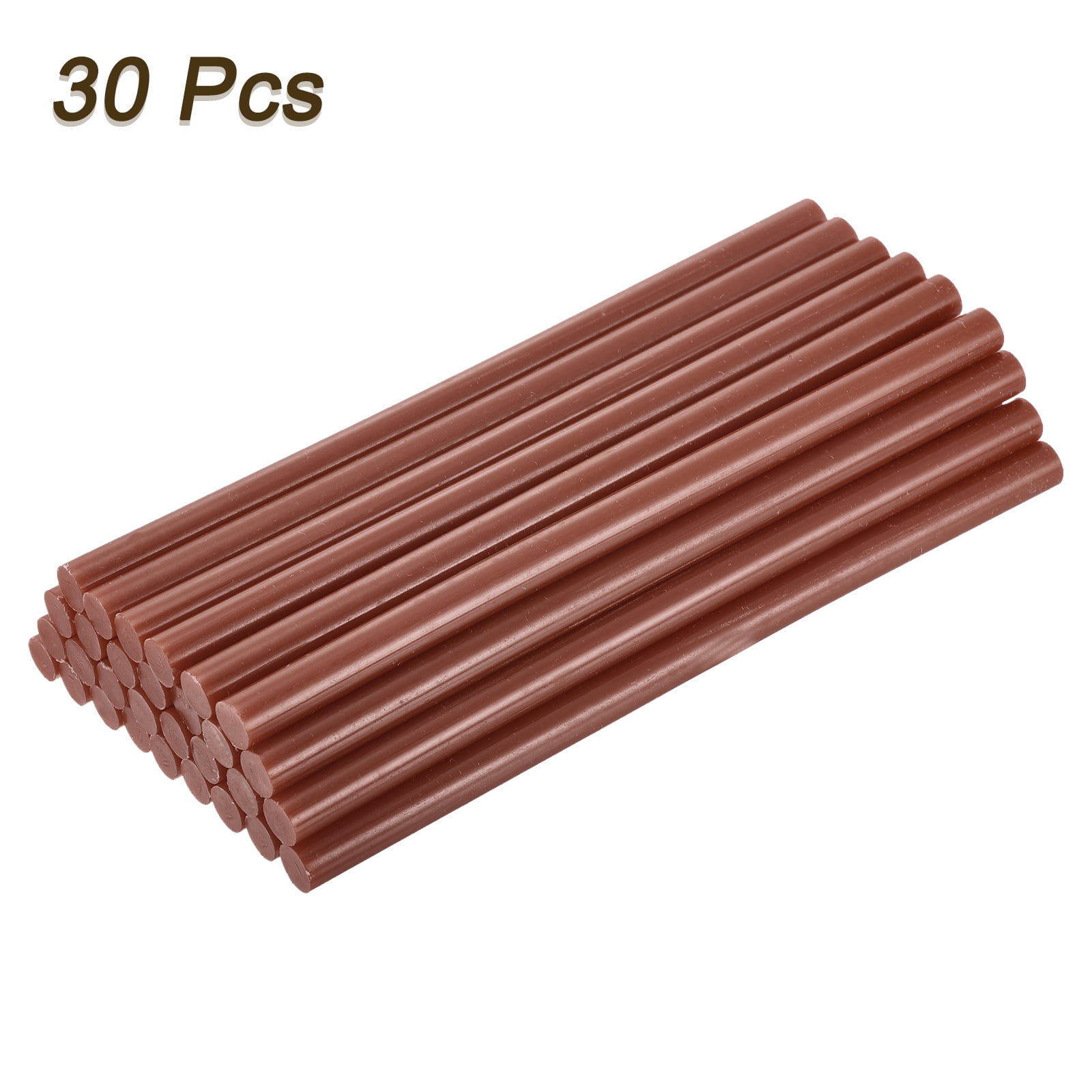 Uxcell EVA Mini Hot Glue Sticks High Sticky Hot Glue Sticks for Glue Gun 0.43 inch x 8 inch Brown 30 Pcs