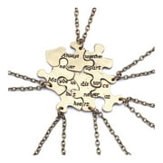 6pcs Good Friendship Necklace Set Puzzle Shaped Neck Pendant Fashion Neck Decoration Creative Jewelry Accessories