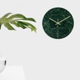 thumbnail image 4 of 1pc Hanging Clock Green Round Glass Marble Printing Acrylic Wall Clock without Battery for Living Room, 4 of 6