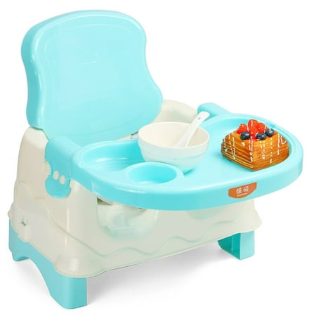 Baby Toddlers Dining Chair Folding Feeding Booster Seat 3 Level Adjustments High Chair For 1-3 Years Old Kids Baby High