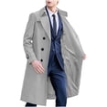 thumbnail image 5 of XUNKUSGA Mens Trench Coat Classic Notched Lapel Double Breasted Long windbreaker Men Soft Full Lining Men's Overcoat with Detachable Waist Belt Gray L, 5 of 5