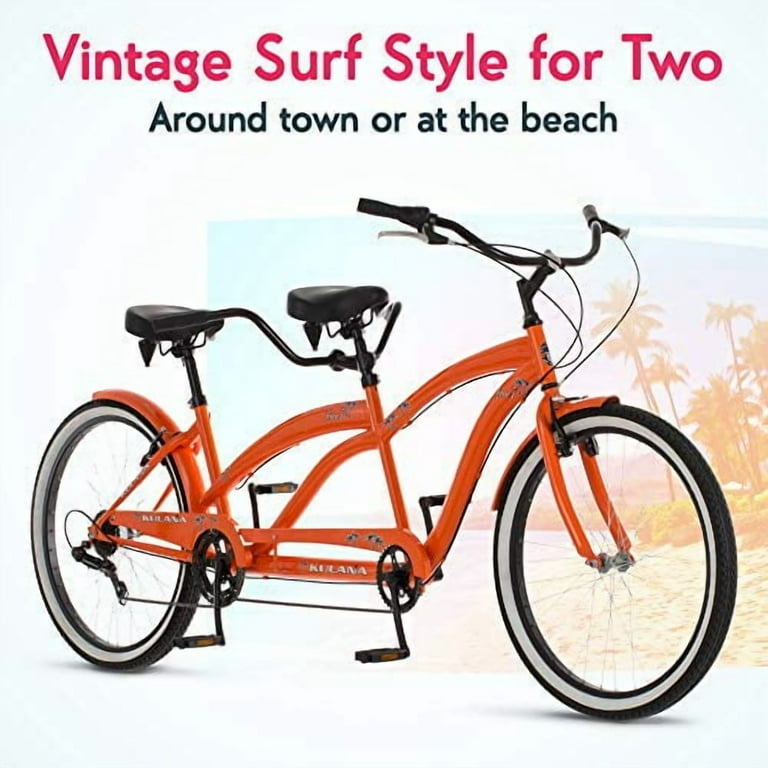 Kulana Lua Tandem Adult Beach Cruiser Bike, 26-Inch Wheels,