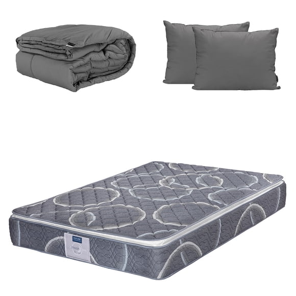 Colchón Queen Size Dicasa Bongo + Almohada 2Pack + Edredon Homy
