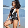thumbnail image 6 of Attraco Women Athletic One Piece Swimsuit Sewn-in Bra Racerback Sports Sets Slimming Lap Bathing Suit, 6 of 7