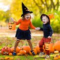 thumbnail image 2 of Cabilock 6 unids Halloween Truco o Trate Calabaza Bucket Bucket Candy Holder Papa Partido Favor Favor With Handing Party Supplies (Orange), 2 of 7