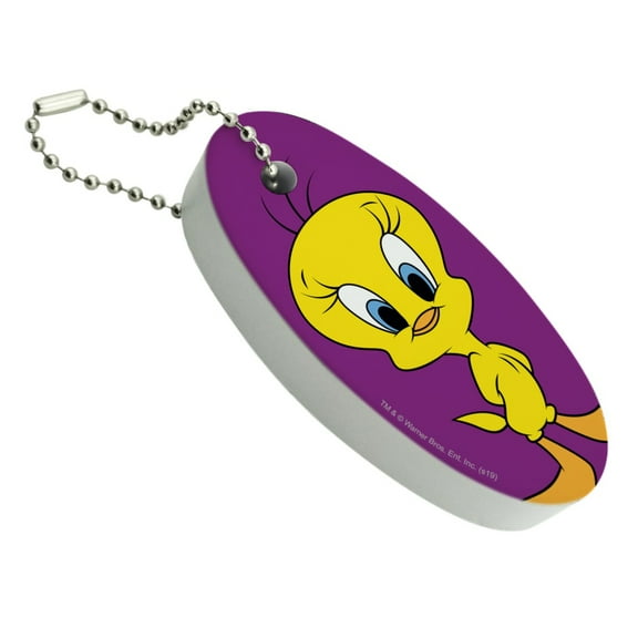 Looney Tunes Tweety Bird Floating Keychain Oval Foam Fishing Boat Buoy Key Float