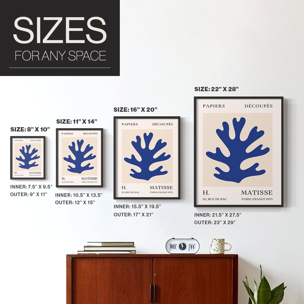 Matisse CLVII Framed Print in Black Solid Wood 16 x 20 Framed Print