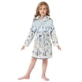 thumbnail image 6 of FORMRS Niños Bathrobe Unisex Hooded Robe Soft Plush Pajamas Sleepwear, Size 4-6T, Light Blue Mountain, 6 of 7