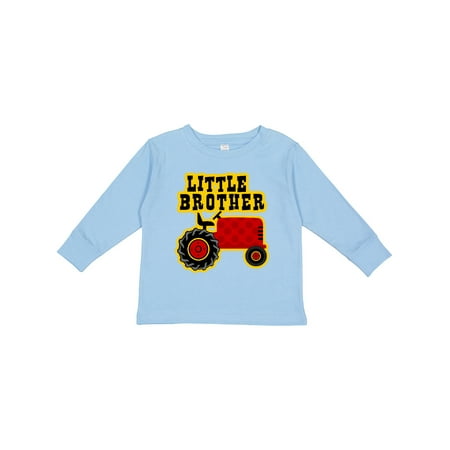 

Inktastic Red Tractor Little Brother Gift Toddler Boy Girl Long Sleeve T-Shirt