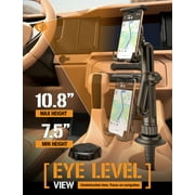 ToughTested Talon Boom 2.0 Cup Holder Phone & Tablet Mount with Heavy-Duty Expandable Cup Base, Telescoping Boom (7.5”–10.8”), 360° Rotation, Quick-Release One-Hand Lock, Fits Phones & Tablets 12.1