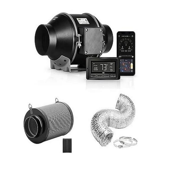 Ventilador inteligente de ventilación de conductos en línea iPower GLFANXHKSETINLECWIF