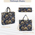 thumbnail image 6 of FORMRS Womens Corduroy Tote Bag Crossbody Shoulder Handbag with Pocket, Blue Peacock Feathers Pattern, 6 of 7