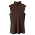 thumbnail image 4 of RMGVDSD Summer Womens Tank Tops Women's Fashion Solid Color Inside Small Shirt Sleeveless Turtleneck Tank Tops Base Shirt Basic Tank Top Shirt, 4 of 4